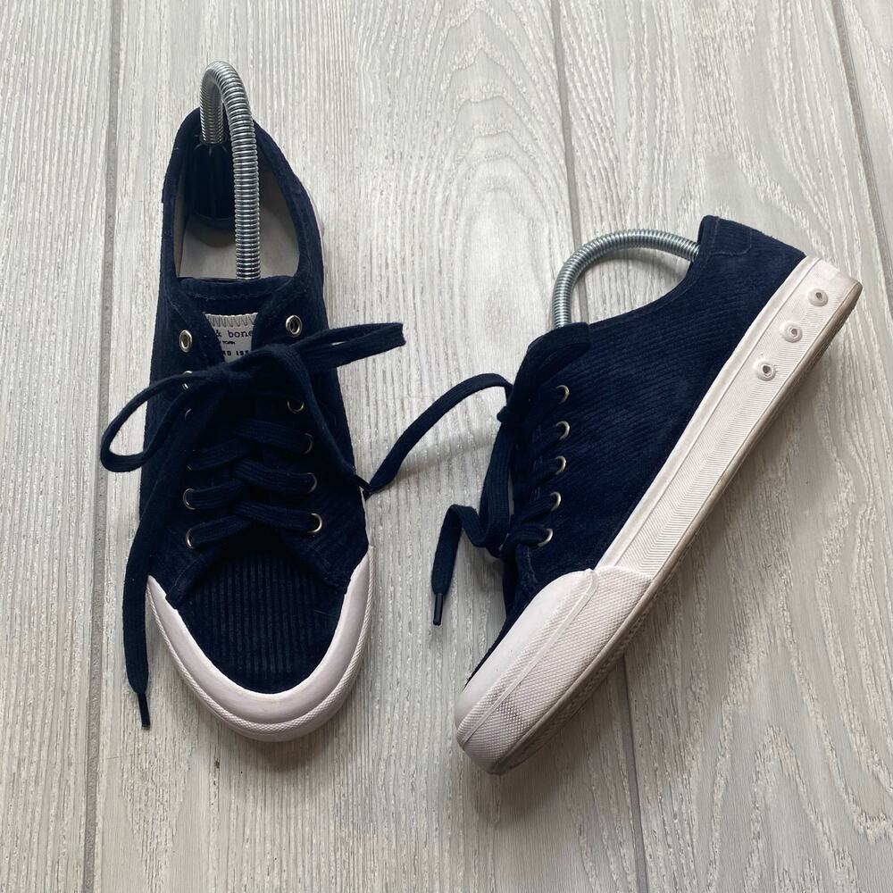 Rag & Bone Navy Blue Corduroy Low Top Standard Issue Sneakers Size 9 39
